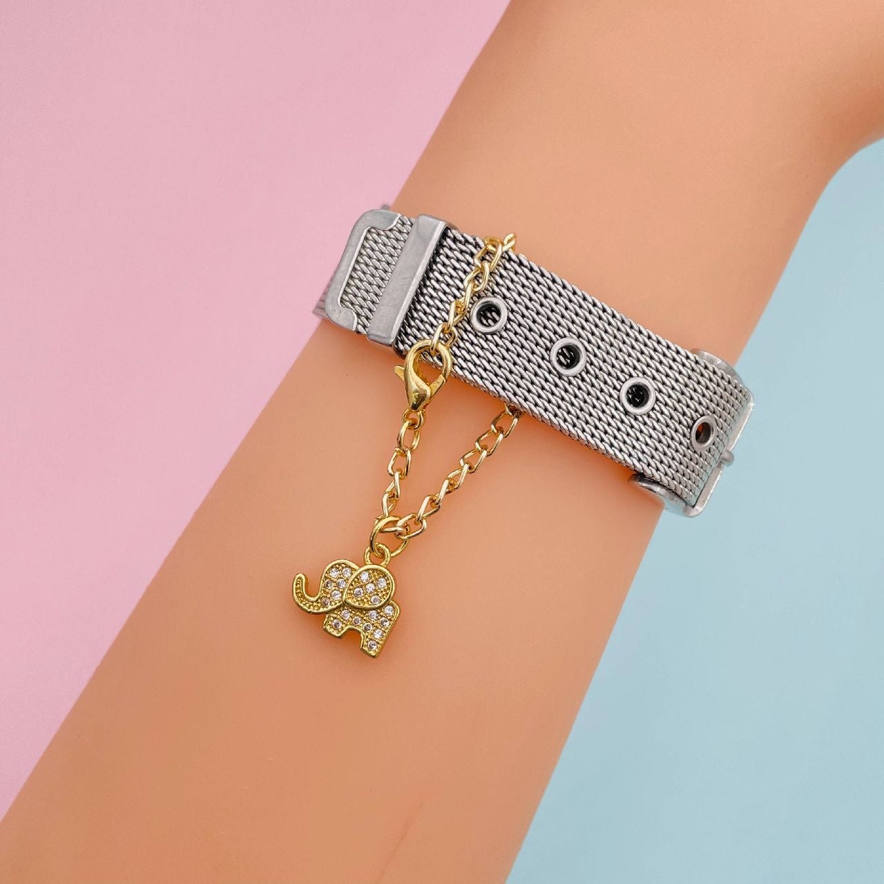 Copper Cubic Zirconia Minimalistic Elephant Watch Charm Gold Bulk Secondary image