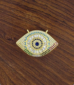 Evil Eye Oval Gold Zircon Copper Charm For Women Bulk
