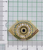 Evil Eye Oval Gold Zircon Copper Charm For Women Bulk
