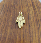 Evil Eye Hamsa Gold Zircon Copper Charm For Women Bulk