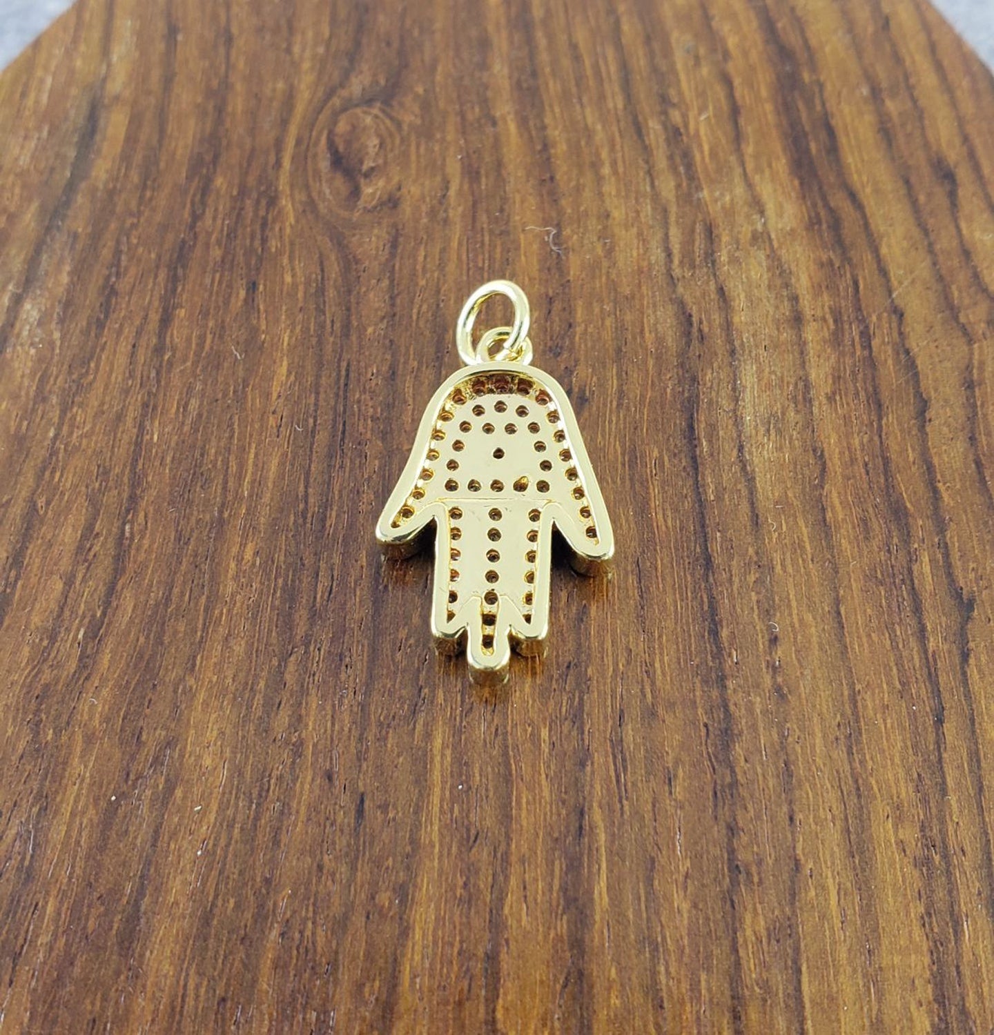 Evil Eye Hamsa Gold Zircon Copper Charm For Women Bulk