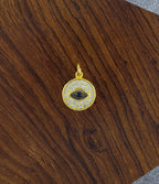 Evil Eye Round Gold Black Zircon Copper Charm For Women Bulk