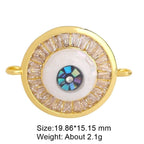 Evil Eye Round Abalone Black Silver Crystal Centre Pcs For Women Bulk