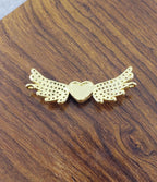 Abalone Wings Heart Gold Zircon Copper Charm For Women Bulk