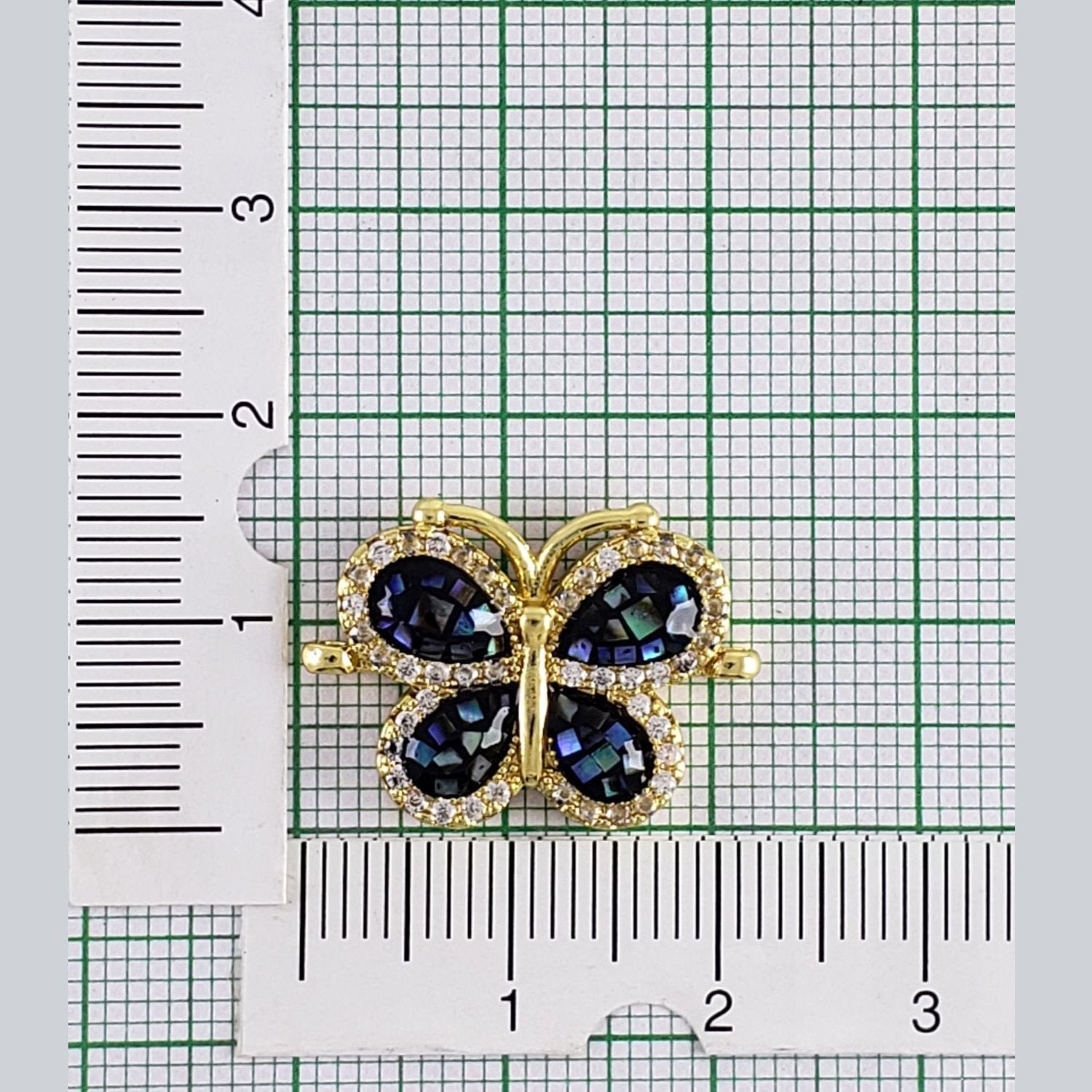 Abalone Butterfly Gold Zircon Copper Charm For Women Bulk