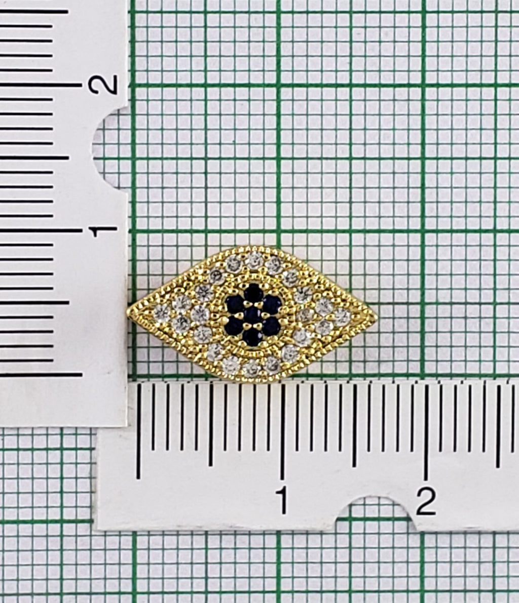 Oval Evil Eye Gold Zircon Copper Charm For Women Bulk