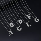 Silver White CZ Initial Alphabet Letter S Necklace Pendant Chain Bulk