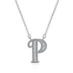 Silver White CZ Initial Alphabet Letter S Necklace Pendant Chain Bulk
