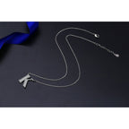 Silver White CZ Initial Alphabet Letter S Necklace Pendant Chain Bulk