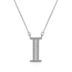 Silver White CZ Initial Alphabet Letter S Necklace Pendant Chain Bulk