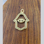 Hamsa Hand Black Gold Evil Eye Crystal Pendant For Women Bulk