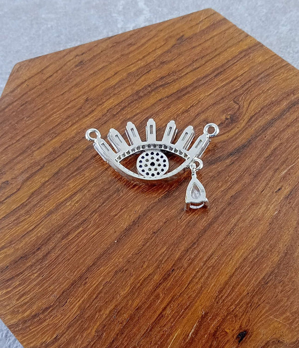Drop Evil Eye Eyelash Silver Zircon Copper Charm For Women Bulk Secondary image