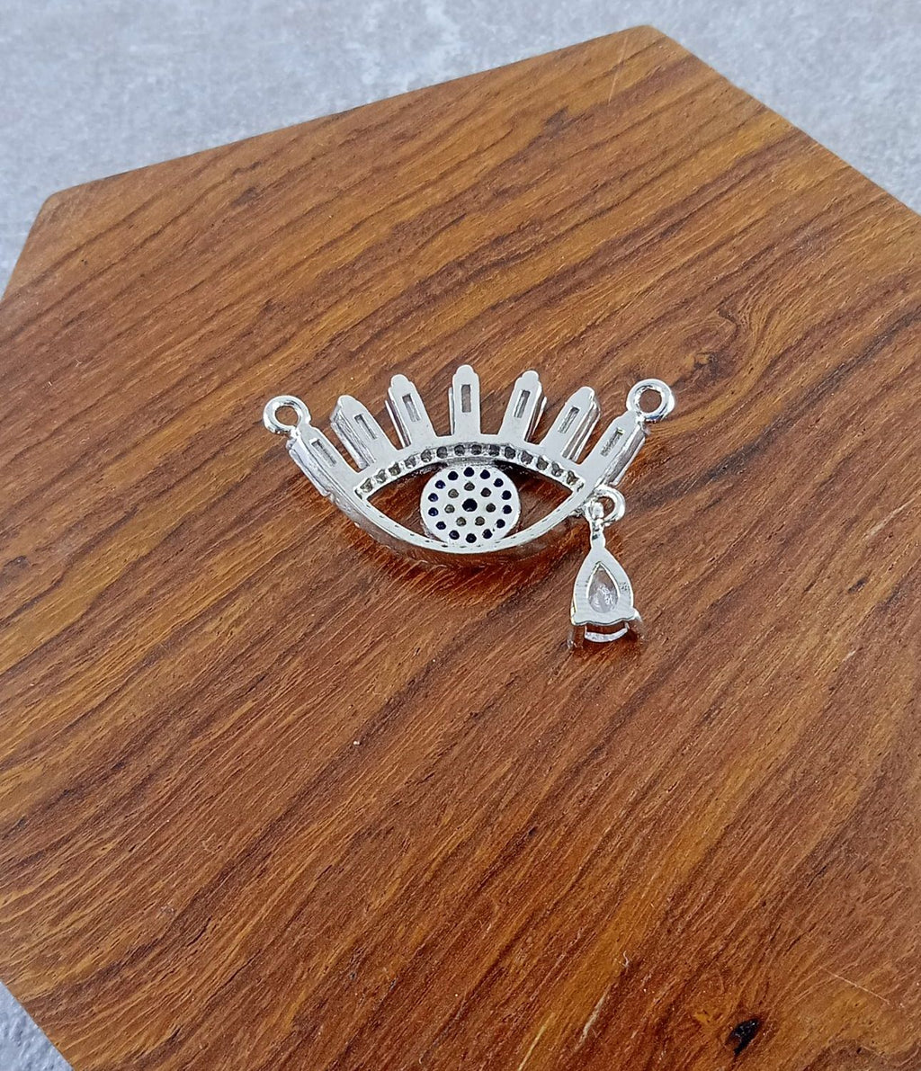Drop Evil Eye Eyelash Silver Zircon Copper Charm For Women Bulk
