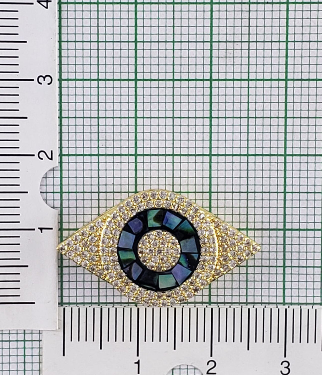 Abalone Evil Eye Gold Zircon Copper Charm For Women Bulk