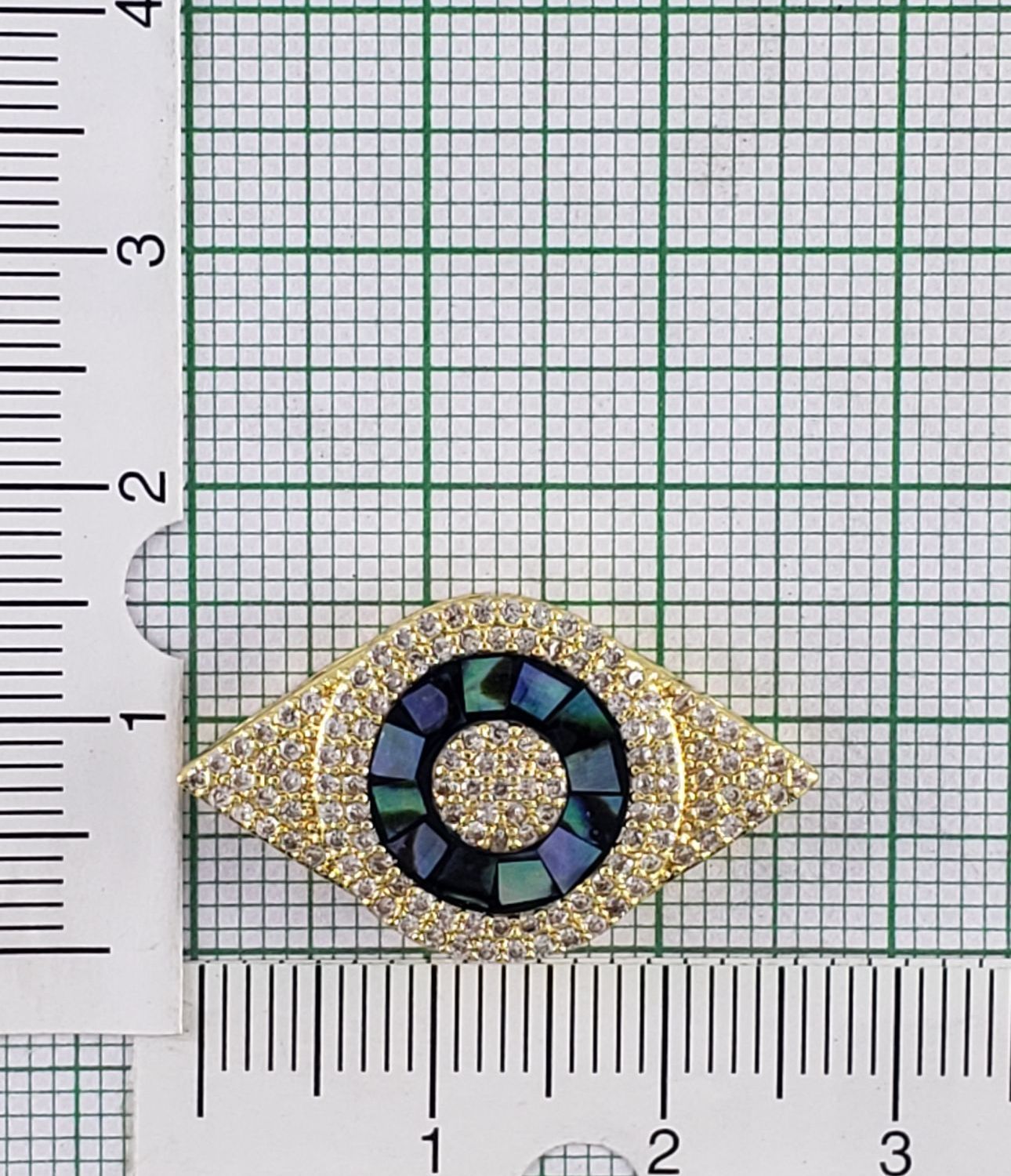 Abalone Evil Eye Gold Zircon Copper Charm For Women Bulk