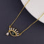 Drop Evil Eye Eyelash Gold Copper Necklace Pendant Chain Women Bulk