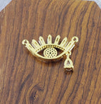 Drop Evil Eye Eyelash Gold Zircon Copper Charm For Women Bulk