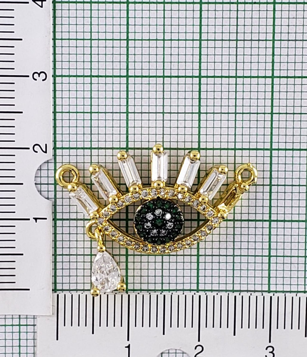 Drop Evil Eye Eyelash Gold Zircon Copper Charm For Women Bulk