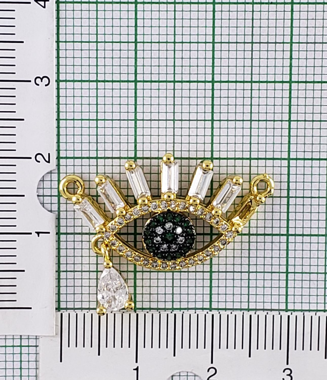 Drop Evil Eye Eyelash Gold Zircon Copper Charm For Women Bulk