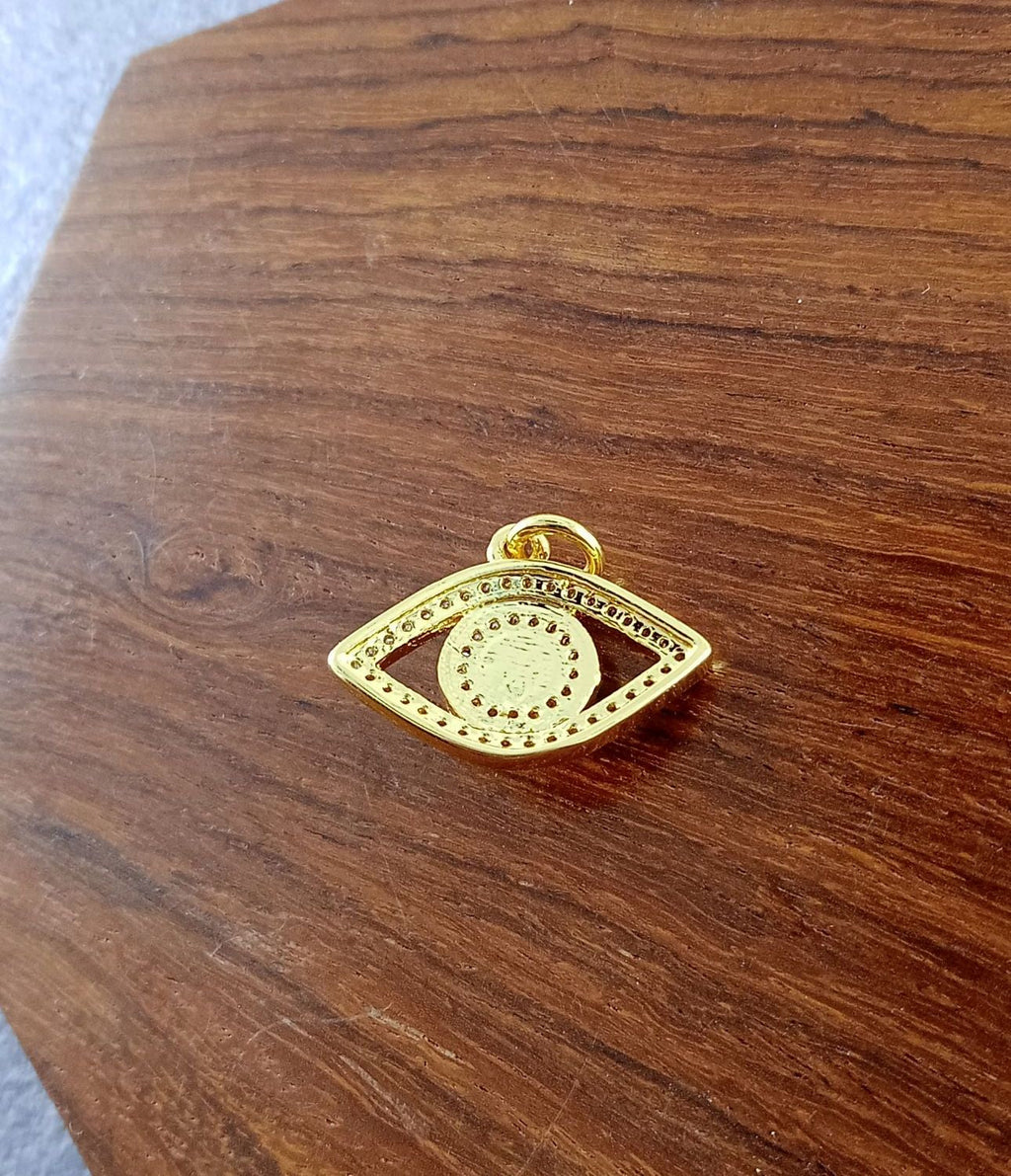 Oval-Evil-Eye-Gold-Zircon-Copper-Charm-For-Women-Girl Bulk