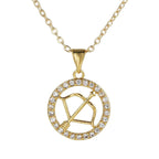 Copper CZ Gold Star Sign Sagittarius Necklace Pendant Chain Girls Bulk