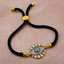 Medallion Evil Eye Copper Gold Black CZ Thread Bracelet Bulk