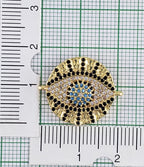 Round Evil Eye Gold Black Zircon Copper Charm For Women Bulk