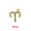 Tiny Zodiac Aries Gold Cubic Zirconia Copper Charm For Women Bulk