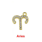 Tiny Zodiac Aries Gold Cubic Zirconia Copper Charm For Women Bulk