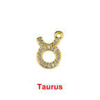 Tiny Zodiac Aries Gold Cubic Zirconia Copper Charm For Women Bulk