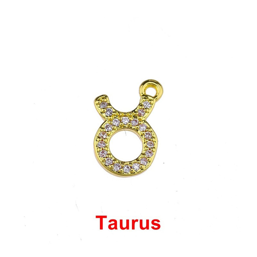 Tiny Zodiac Aries Gold Cubic Zirconia Copper Charm For Women Bulk