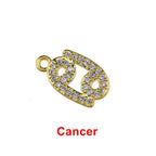 Tiny Zodiac Aries Gold Cubic Zirconia Copper Charm For Women Bulk