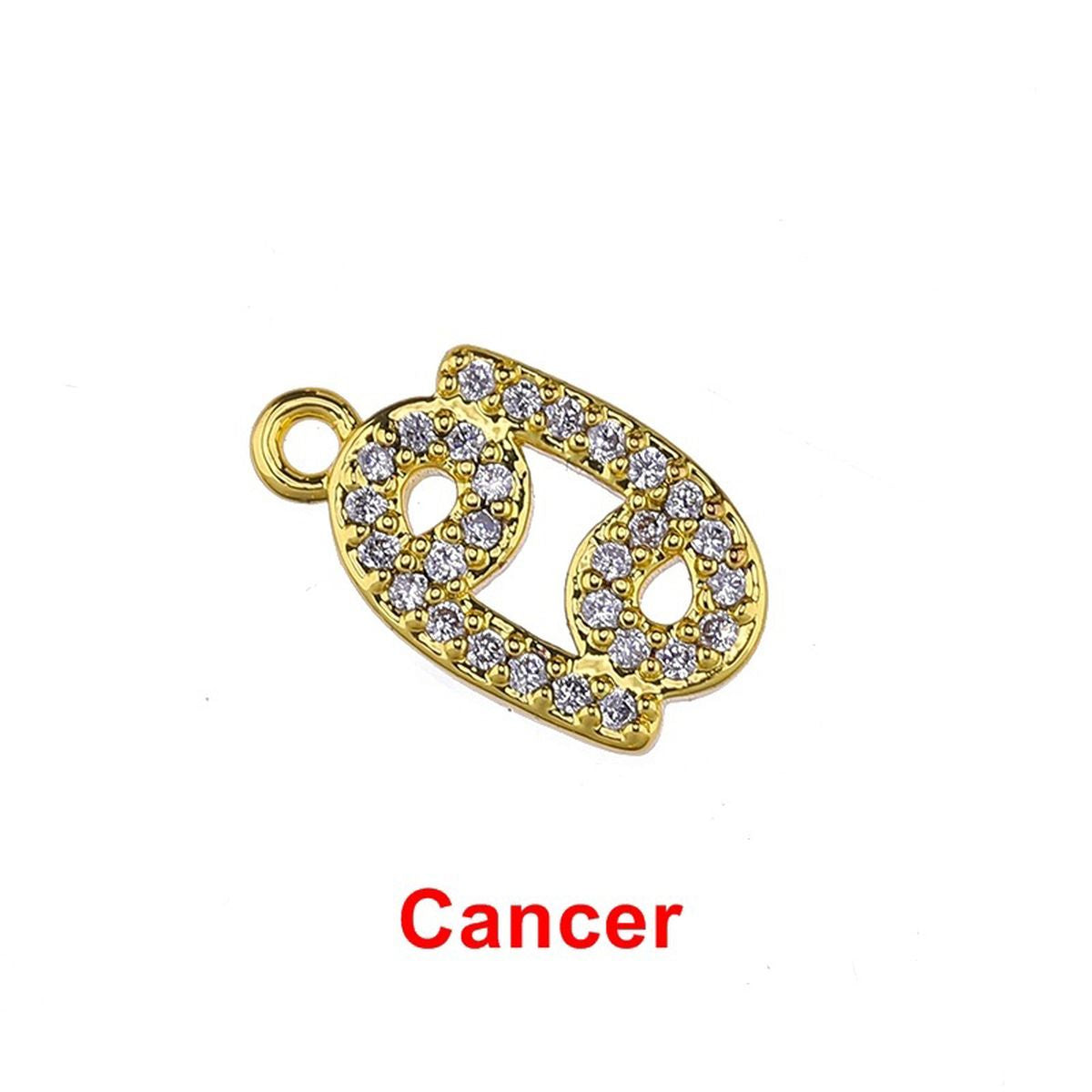Tiny Zodiac Aries Gold Cubic Zirconia Copper Charm For Women Bulk