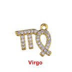Tiny Zodiac Aries Gold Cubic Zirconia Copper Charm For Women Bulk