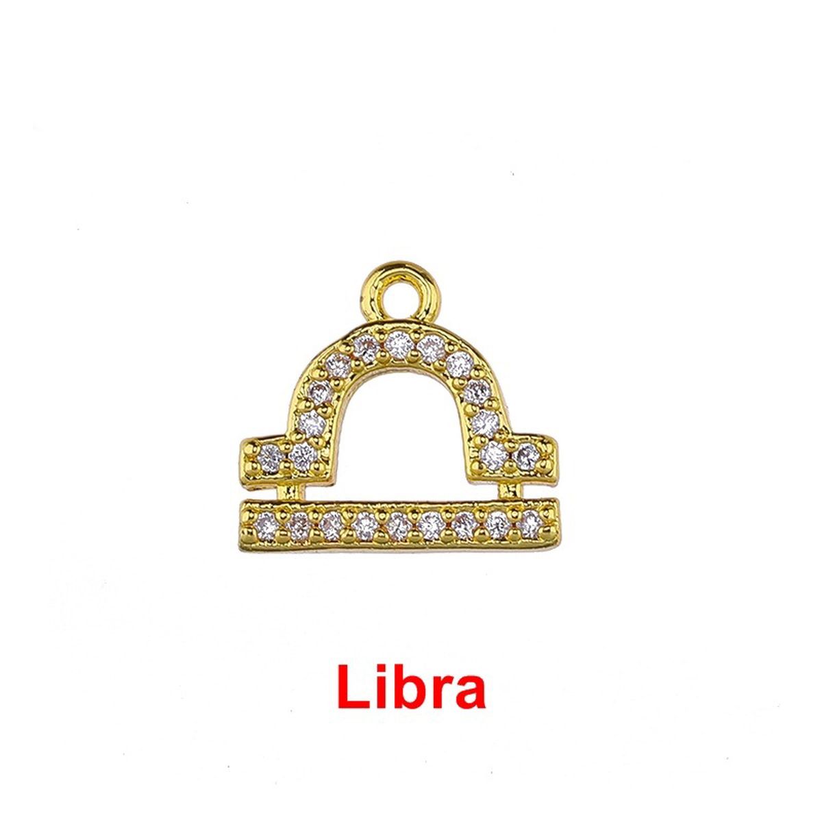 Tiny Zodiac Aries Gold Cubic Zirconia Copper Charm For Women Bulk