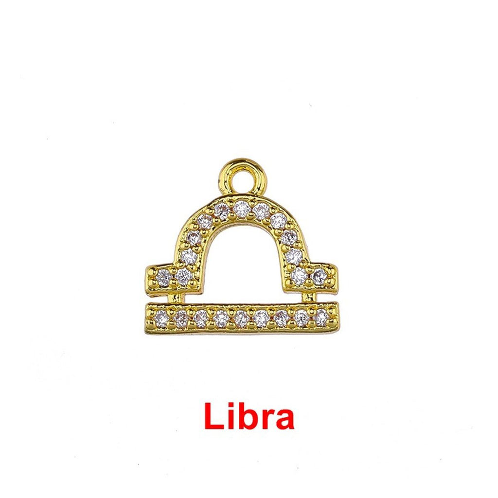 Tiny Zodiac Aries Gold Cubic Zirconia Copper Charm For Women Bulk
