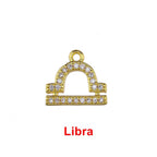 Tiny Zodiac Aries Gold Cubic Zirconia Copper Charm For Women Bulk