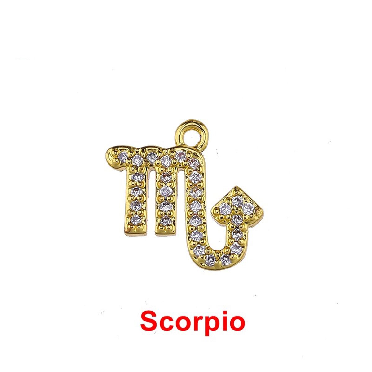 Tiny Zodiac Aries Gold Cubic Zirconia Copper Charm For Women Bulk