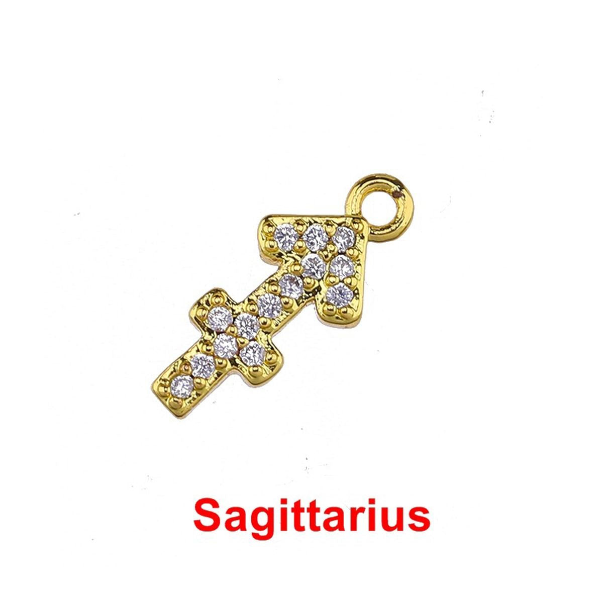 Tiny Zodiac Aries Gold Cubic Zirconia Copper Charm For Women Bulk