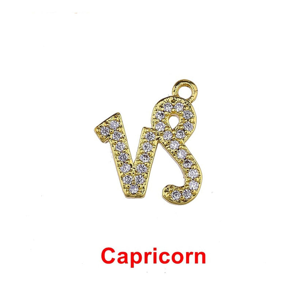 Tiny Zodiac Aries Gold Cubic Zirconia Copper Charm For Women Bulk