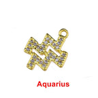 Tiny Zodiac Aries Gold Cubic Zirconia Copper Charm For Women Bulk