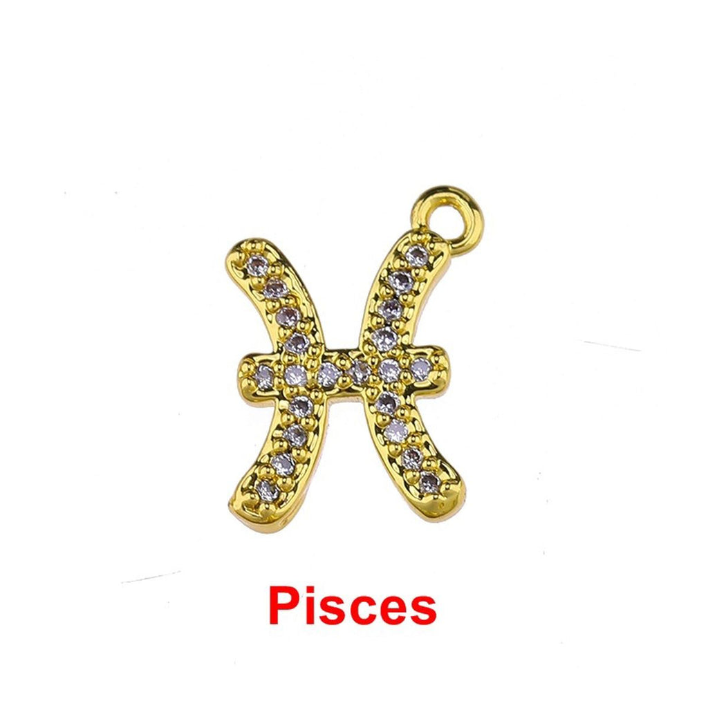 Tiny Zodiac Aries Gold Cubic Zirconia Copper Charm For Women Bulk