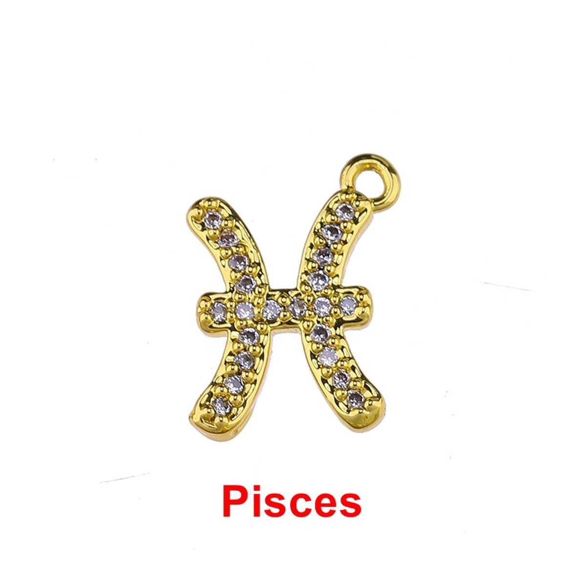 Tiny Zodiac Aries Gold Cubic Zirconia Copper Charm For Women Bulk