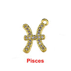 Tiny Zodiac Aries Gold Cubic Zirconia Copper Charm For Women Bulk