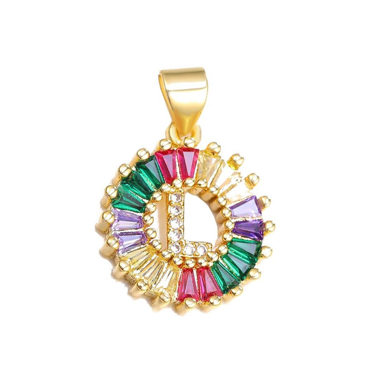 Initial Alphabet Large Letter CZ 18K Gold Only Pendant Locket Bulk