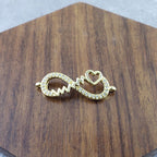 Heart Infinity Gold Zircon Copper Charm For Women Bulk