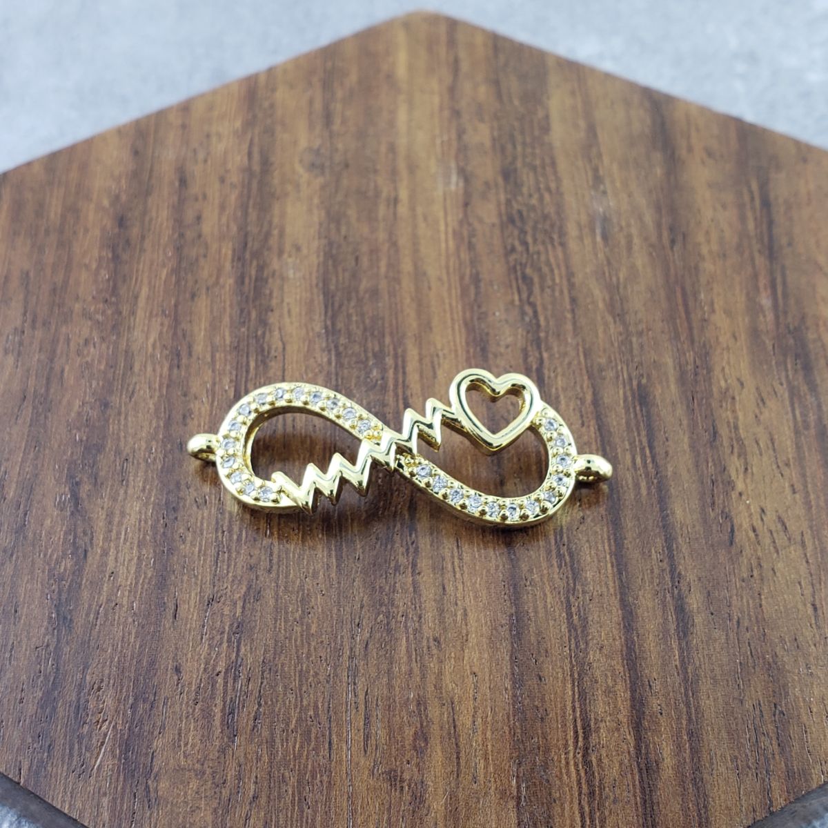 Heart Infinity Gold Zircon Copper Charm For Women Bulk