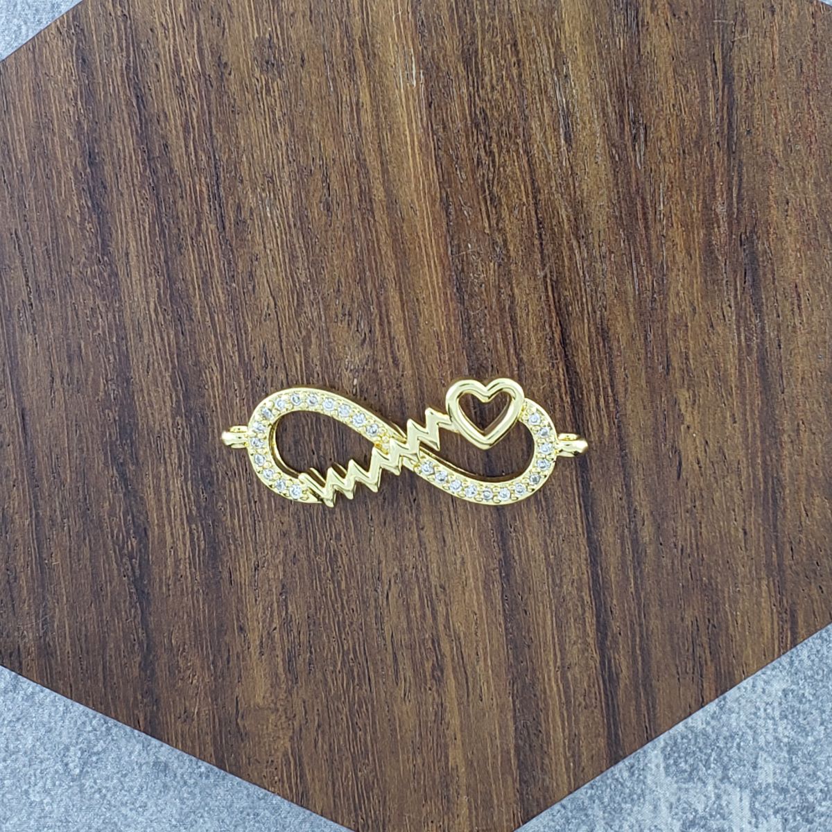 Heart Infinity Gold Zircon Copper Charm For Women Bulk