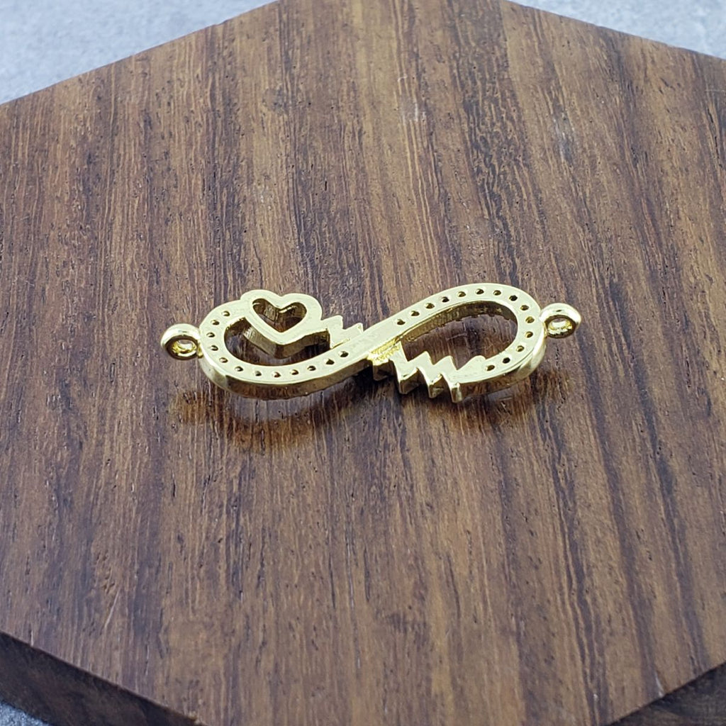 Heart Infinity Gold Zircon Copper Charm For Women Bulk