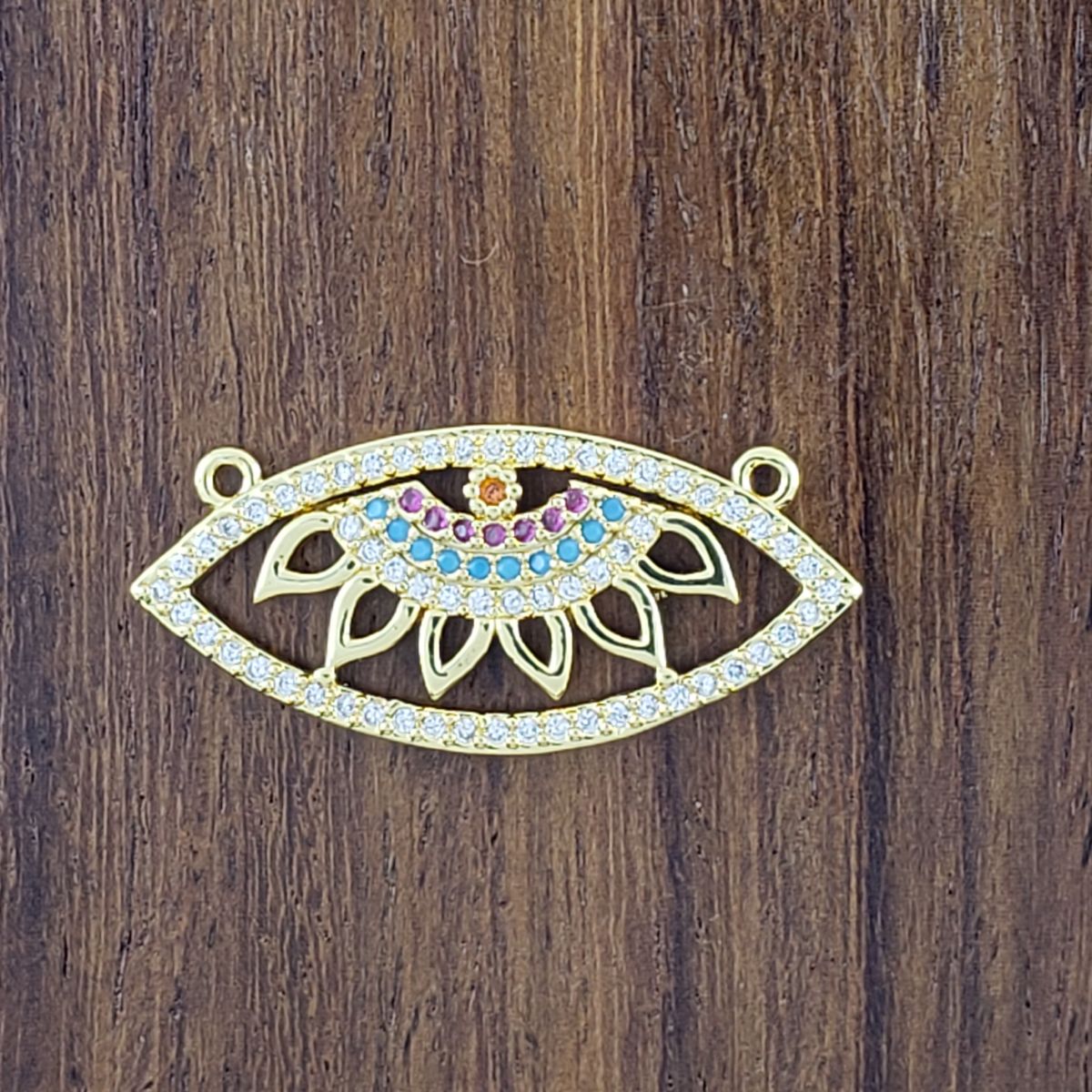 Evil Eye Gold Zircon Copper Charm For Women Bulk